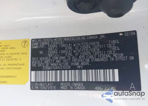 2004 Lexus Rx 330 from USA, damaged, VIN 2T2GA31UX4C010508
